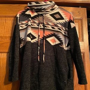 Celeste medium charcoal gray with pink tribal design